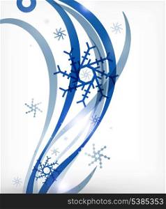 Vector Christmas wave lines lights winter cards