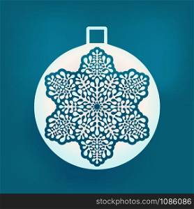 Vector Christmas Winter Fir Tree Decoration. Snowflake Ball