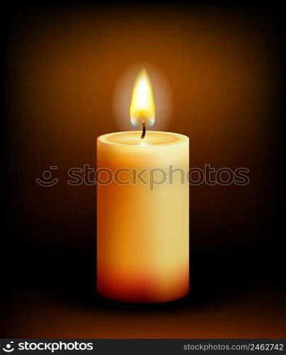 Vector Church candle light on black background