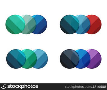 Vector circle banners. Illustration of abstract geometric template for option infographics, business diagram or presentation, graphic website, navigation infographic