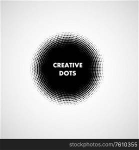 Vector circle halftone dots. Modern creative background.. Vector circle halftone dots. Modern creative background