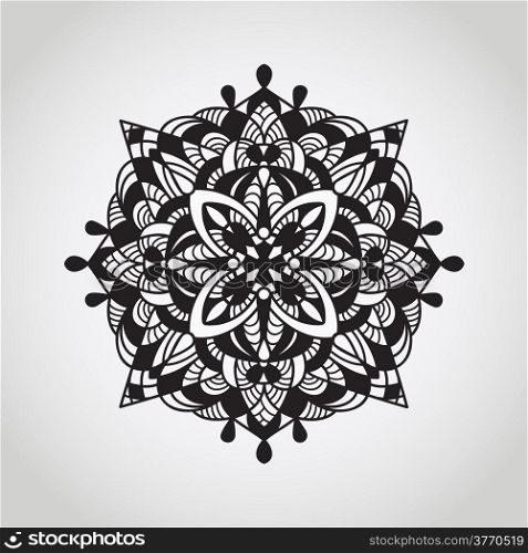 Vector circle pattern, mandala, doodle style