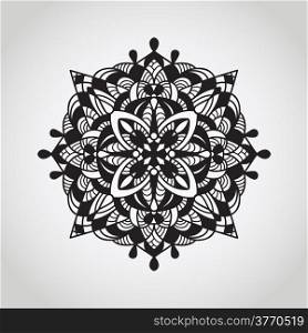 Vector circle pattern, mandala, doodle style