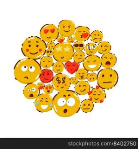 Vector circle with yellow happy Smiley Face and a place for your text. Vector circle with yellow happy Smiley Face and a place for your text,