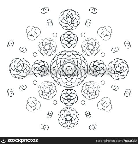 vector circles abstract sacred geometry decoration sign black color illustration white background