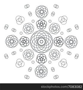 vector circles abstract sacred geometry decoration sign black color illustration white background