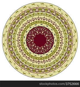 Vector circles floral pattern, indian style, can be used as plate, mandala