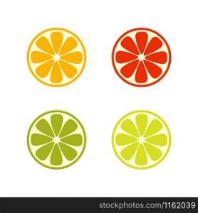 Vector citrus slices isolated on white background