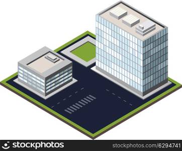 Vector city block on a white background