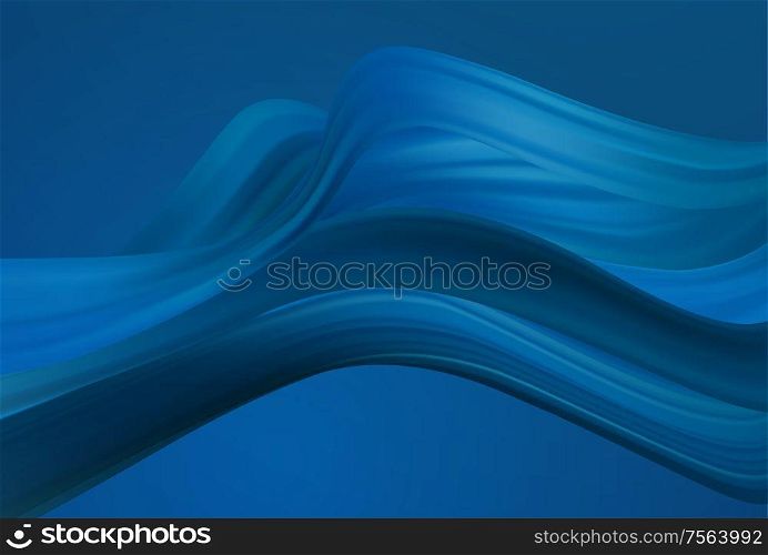 Vector Classic Blue Color. Fashion color. Abstract flow form. Classic Blue Color. Fashion color. Abstract flow form