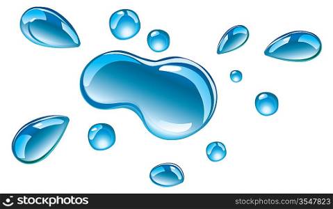 Vector clean drops of water