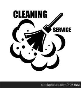 Vector cleaning service icon on white background. Cleaning service emblems, labels and designed elements