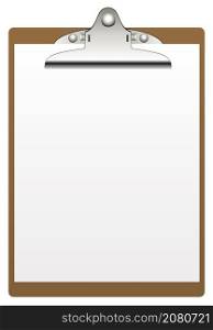 vector clipboard and paper isolated on white background