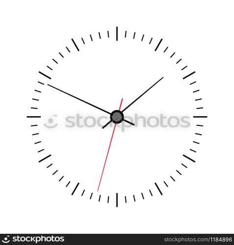 Vector clock face isolated on white background. Vector clock face isolated on white