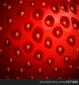 Vector close up strawberry background. Natural fruit texture. Strawberry red texture, illustration of closeup organic berry. Vector close up strawberry background. Natural fruit texture