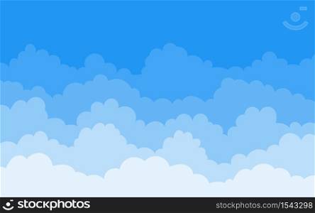 Vector cloud abstract background in blue tones on top sky.