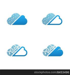 Vector cloud computing icon set. Illustration eps 10 file
