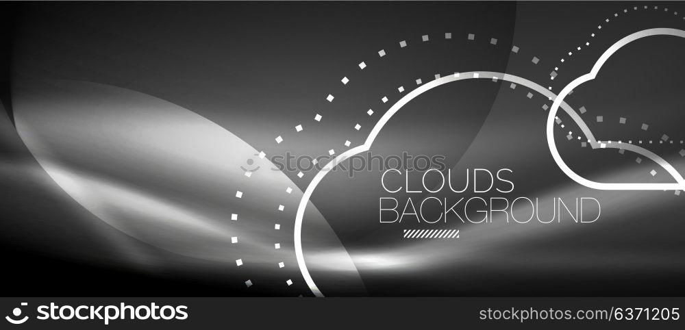 Vector cloud computing, storage concept. Vector cloud computing, storage concept, neon digital background