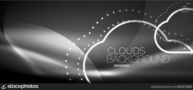 Vector cloud computing, storage concept. Vector cloud computing, storage concept, neon digital background