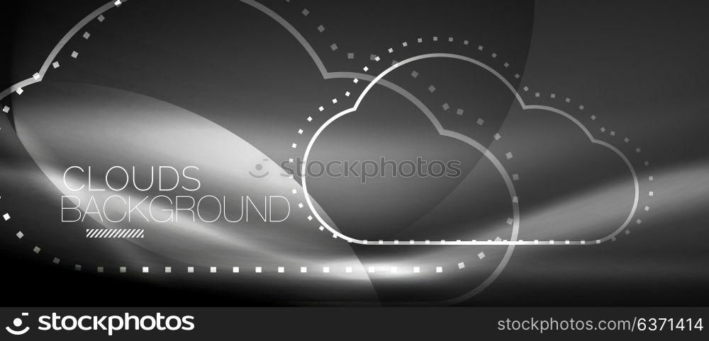Vector cloud computing, storage concept. Vector cloud computing, storage concept, neon digital background