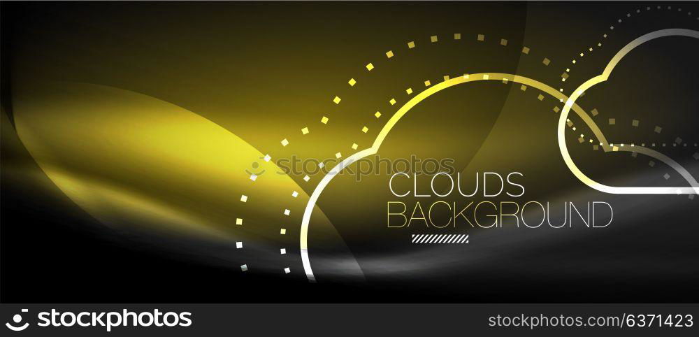 Vector cloud computing, storage concept. Vector cloud computing, storage concept, neon digital background