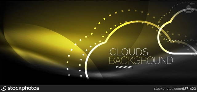 Vector cloud computing, storage concept. Vector cloud computing, storage concept, neon digital background