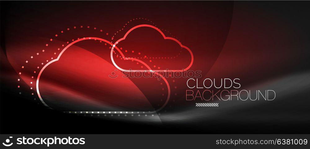 Vector cloud computing, storage concept. Vector cloud computing, storage concept, neon digital background