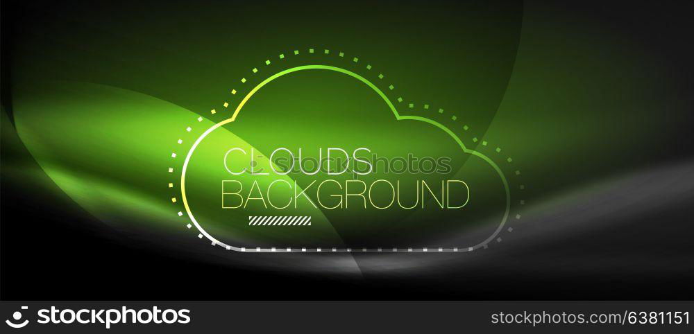 Vector cloud computing, storage concept. Vector cloud computing, storage concept, neon digital background