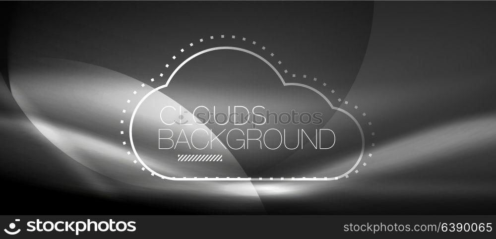 Vector cloud computing, storage concept. Vector cloud computing, storage concept, neon digital background