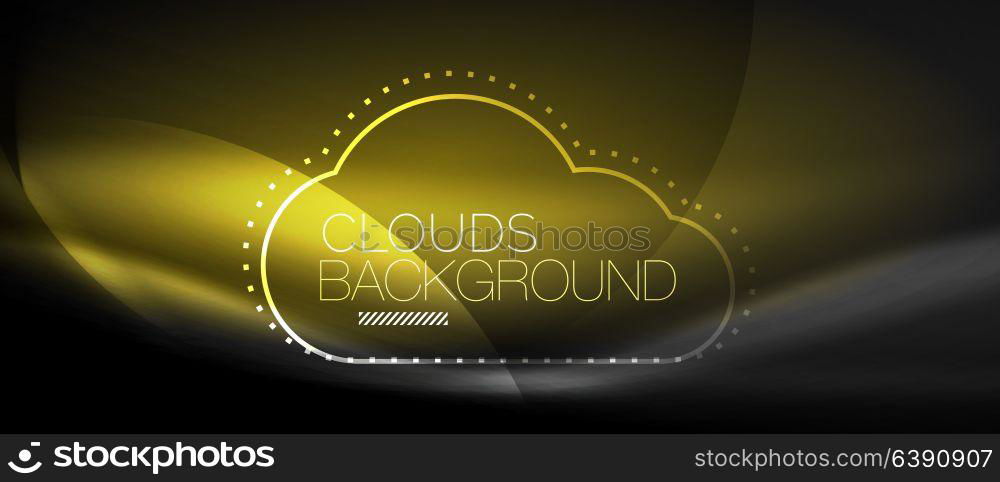 Vector cloud computing, storage concept. Vector cloud computing, storage concept, neon digital background