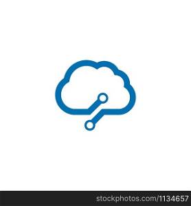 vector cloud technology logo template illustration design