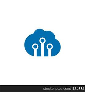vector cloud technology logo template illustration design