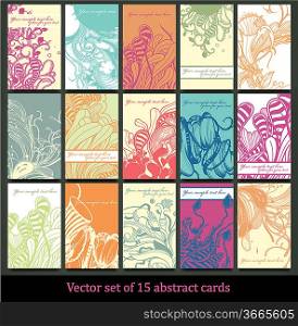 vector collection of abstract cards with fantasy doodles