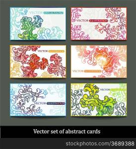 vector collection of abstract floral cards