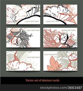 vector collection of abstract hand-drawn cards
