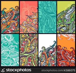 vector collection of bright abstract cards