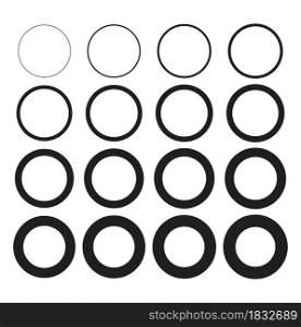 vector collection of circle stroke, frame borders isolated on white background. circles for decorative template decor design.
