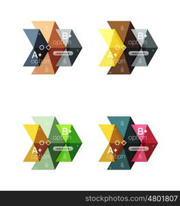 Vector collection of colorful geometric shape infographic banners. Backgrounds for workflow layout, diagram, number options or web design