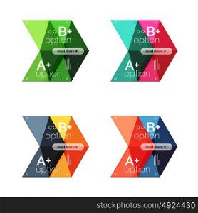 Vector collection of colorful geometric shape infographic banners. Vector collection of colorful geometric shape infographic banners. Backgrounds for workflow layout, diagram, number options or web design