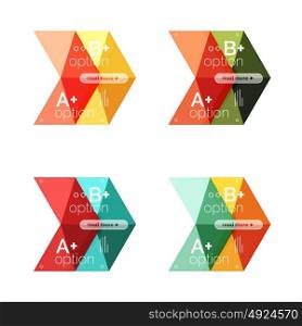 Vector collection of colorful geometric shape infographic banners. Vector collection of colorful geometric shape infographic banners. Backgrounds for workflow layout, diagram, number options or web design
