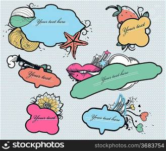 vector collection of colorful labels
