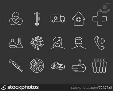 Vector collection of covid thin line icons