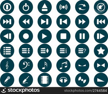 Vector collection of different music themes icons