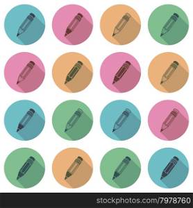 vector collection of flat school pencil icons