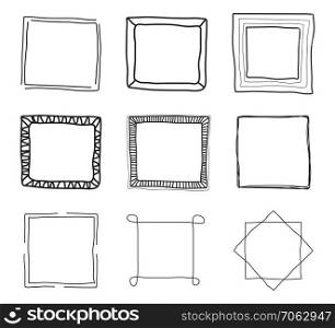 vector collection of frame borders. thin line frames. decorative border backgrounds. black and white style