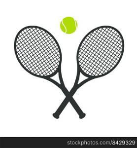 Vector collection of green tennis balls and tennis racket Leave space for adding text.