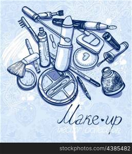 vector collection of hand drawn cosmetics