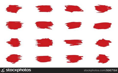 Vector collection of isolated red ink doodles. Vector collection of ink doodles