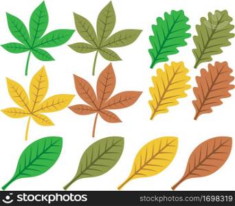 Vector collection of leaf silhouettes