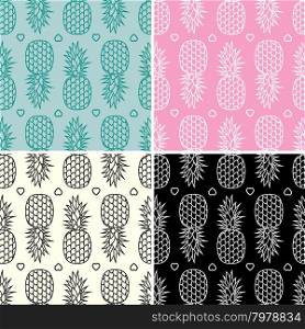 vector collection of seamless repeating pineapple patterns